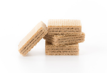 coffee wafer on white background