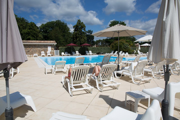 Beautiful swimming pool with nobody