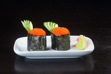 japanese cuisine. sushi on the background