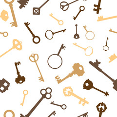 Seamless wallpaper with the image of keys