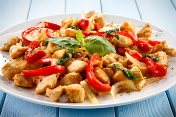 Kebab - grilled meat and vegetables 