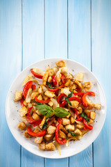 Kebab - grilled meat and vegetables 