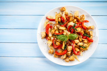 Kebab - grilled meat and vegetables 