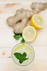 Lemonade with lemon and ginger