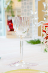 wine glass on dining table