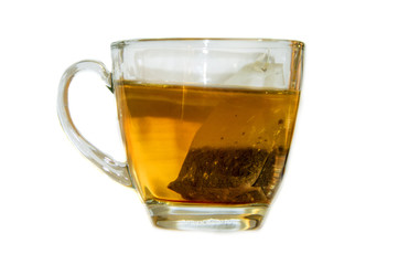 Teabag dipped in water