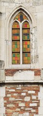 Fototapeta na wymiar Burgfenster Kirchenfenster Kapelle