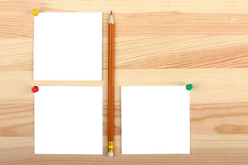 stationery, wooden background