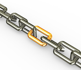 Obraz premium Chain with golden link