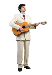 Obraz premium Businessman playing guitar