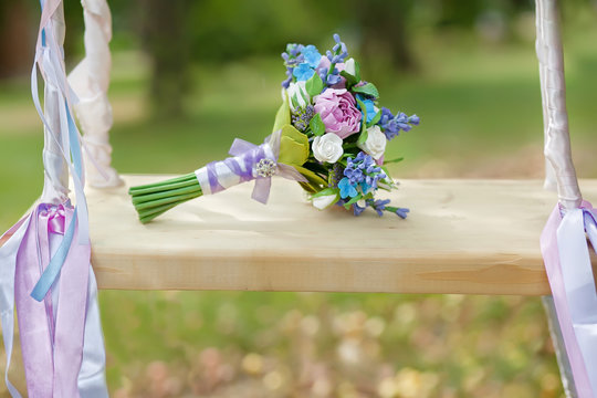 bridal bouquet made of polymer clay