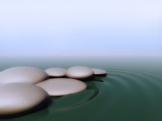 Fototapeta na wymiar Pebbles in water