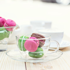 Colorful traditional French Makarons