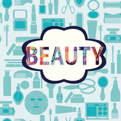 Fototapeta premium makeup cosmetic and beauty silhouettes