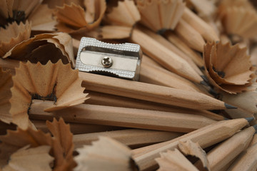 Pencils and pencil shavings