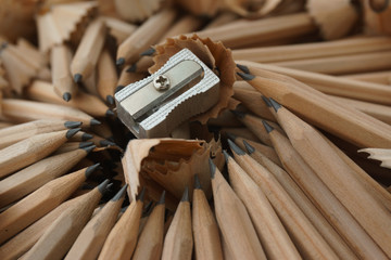 Pencils and pencil shavings