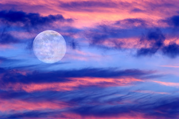 Moon Clouds Skies