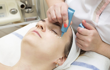 Naklejka premium massage and facial peels at the salon cosmetics