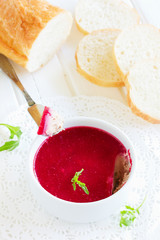 Duck pate with red currant jelly,