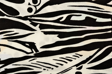 Abstract stripes monochrome design pattern on fabric. Graphic black and white design print as...