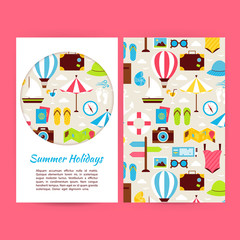 Vector Flat Summer Holidays Banners Set Template