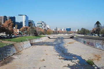 Schapenvacht deken met patroon Kanaal canal in Santiago