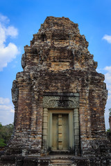 Naklejka premium Central Tower with Blind Door at East Mebon in Siem Reap Cambodi