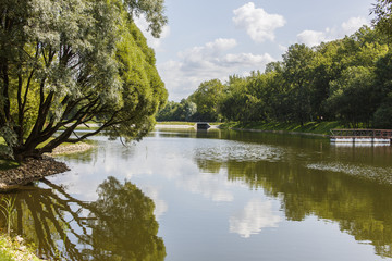 Vijver in de botanische tuin Moskou