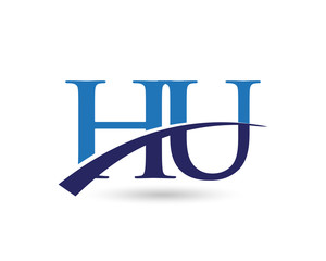 HU Logo Letter Swoosh