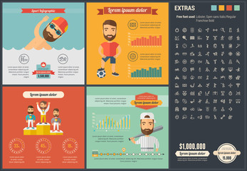 Obraz premium Sports flat design Infographic Template