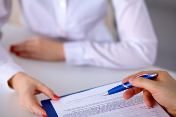 Business meeting at the office of the table
