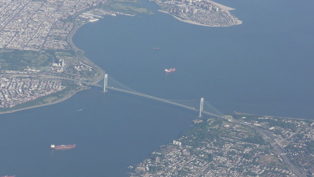 Verrazano bridge in New York aerial view on 4K