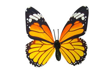Artificial butterfly isolated on white background