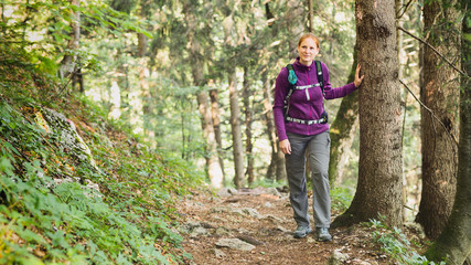 Naklejka na ściany i meble Active Outdoor - Woman on a Trail