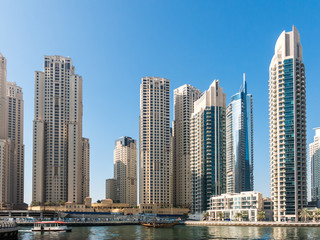 Fototapeta na wymiar Skyscrapers in the Marina District of Dubai, United Arab Emirates