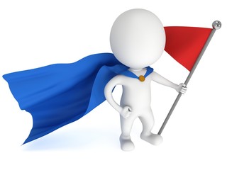 Checkpoint flag and superhero