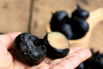 Chinese water chestnut on wood vintage