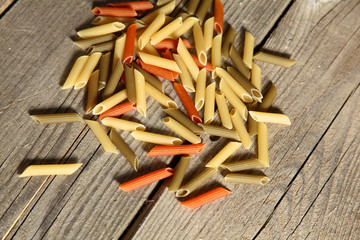 Pasta on the table ready to cook spikelets