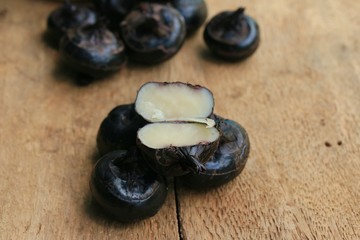 Chinese water chestnut on wood vintage