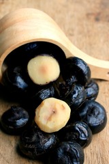 Chinese water chestnut on wood vintage