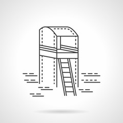 Observation tower line vector icon
