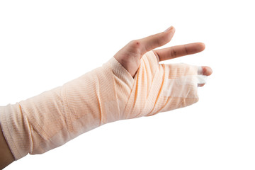 Woman hand bone broken from accident emergency