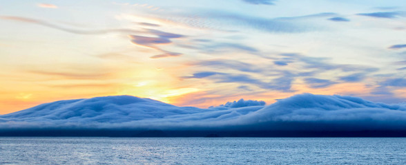 Clouds blanket islands in Alaska's inside passage