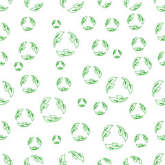 seamless pattern with recycle leaves