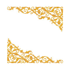 Ornament elements, vintage gold floral designs
