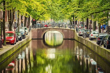 Keuken spatwand met foto Canal in Amsterdam © sborisov
