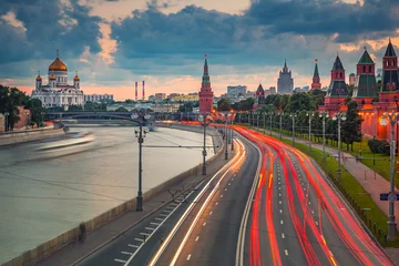 Fotobehang Moskou in de schemering © sborisov