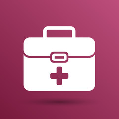 First aid vector icon kit medical box cross symbol