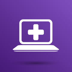 Medical care design over blue background, vector illustration