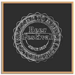 Emblem Oktoberfest, vector illustration.